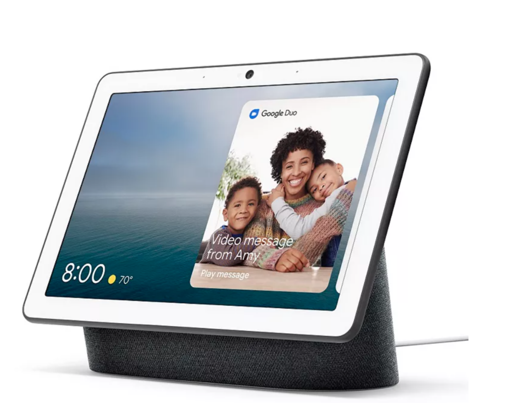 image of a Google Hub Max smart screen device that you can use to say no to your grands or just foster meaningful conversations over miles of distance.